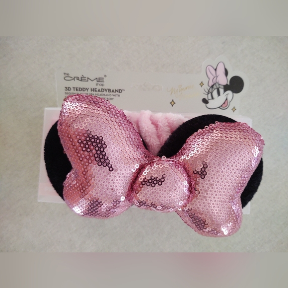 The Creme Shop Accessories - NWt Pink 🩷 Sequin Minnie Mouse Spa Headband~